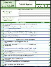 FREE Differentiated Worksheet for the Bill Nye - The Science Guy * - Pollution Solutions Episode Free Worksheet / Video Guide
