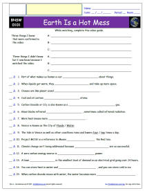 FREE Differentiated Worksheet for Bill Nye Saves the World * - Earth is a Hot Mess - Episode FREE Differentiated Worksheet / Video Guide