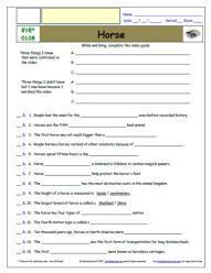 FREE Differentiated Worksheet for EYEWITNESS * - Horse - Episode FREE Differentiated Worksheet / Video Guide