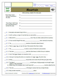 FREE Differentiated Worksheet for EYEWITNESS * - Mountain - Episode FREE Differentiated Worksheet / Video Guide