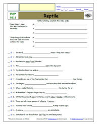 FREE Differentiated Worksheet for EYEWITNESS * - Reptile - Episode FREE Differentiated Worksheet / Video Guide