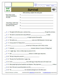 FREE Differentiated Worksheet for EYEWITNESS * - Survival - Episode FREE Differentiated Worksheet / Video Guide
