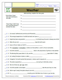 FREE Differentiated Worksheet for EYEWITNESS * - Weather - Episode FREE Differentiated Worksheet / Video Guide