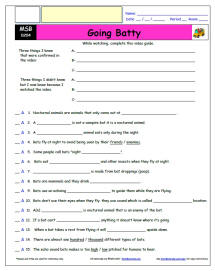 FREE Differentiated Worksheet for the Magic School Bus * - Going Batty - Episode FREE Differentiated Worksheet / Video Guide