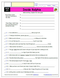 FREE Differentiated Worksheet for the Magic School Bus * - Inside Ralphie - Episode FREE Differentiated Worksheet / Video Guide