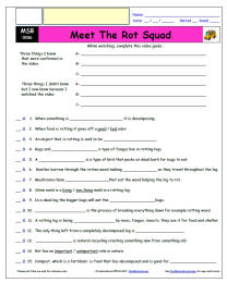 FREE Differentiated Worksheet for the Magic School Bus * - Meet The Rot Squad - Episode FREE Differentiated Worksheet / Video Guide