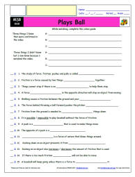 FREE Differentiated Worksheet for the Magic School Bus * - Plays Ball - Episode FREE Differentiated Worksheet / Video Guide