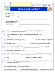 FREE Differentiated Worksheet for The Magic School Bus - Rides Again * -  Hides and Seeks - Episode FREE Differentiated Worksheet / Video Guide