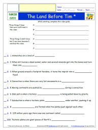 FREE Worksheet for the The Magic School Bus - Rides Again *- The Land Before Tim  Episode FREE Differentiated Worksheet / Video Guide
