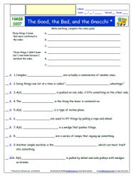 FREE Worksheet for the The Magic School Bus - Rides Again *- The Good, the Bad, and the Gnocchi    Episode FREE Differentiated Worksheet / Video Guide