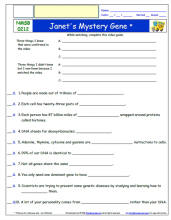 FREE Worksheet for the The Magic School Bus - Rides Again *- Janet's Mystery Gene    Episode FREE Differentiated Worksheet / Video Guide