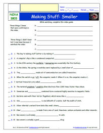 FREE Differentiated Worksheet for NOVA * - Making Stuff: Smaller  - Episode FREE Differentiated Worksheet / Video Guide
