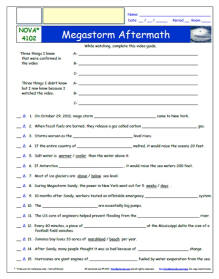 FREE Differentiated Worksheet for NOVA * - Megastorm Aftermath  - Episode FREE Differentiated Worksheet / Video Guide