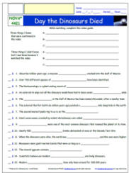FREE Worksheet for the NOVA S45E12 *- The Day the Dinosaurs Died Episode FREE Differentiated Worksheet / Video Guide