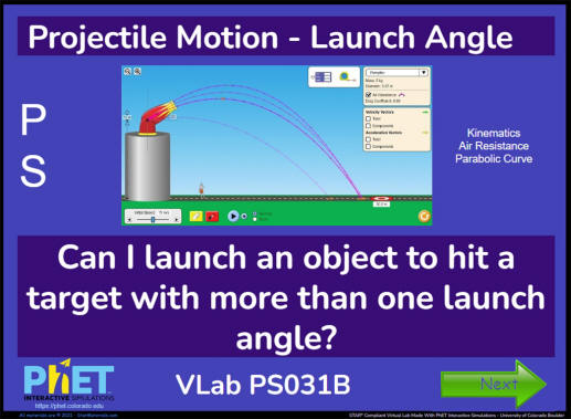 ../../../Science_Middle School Science Virtual Labs - STAR** Compliant - Middle School Science Virtual Labs on Projectile Motion - Launch Angle